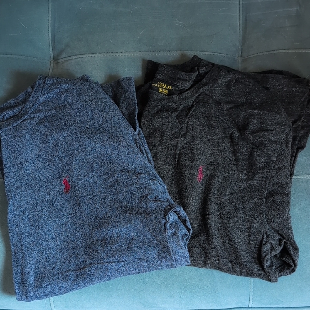 Polo by Ralph Lauren Men's Blue and Gray Long Sleeve Shirt Set